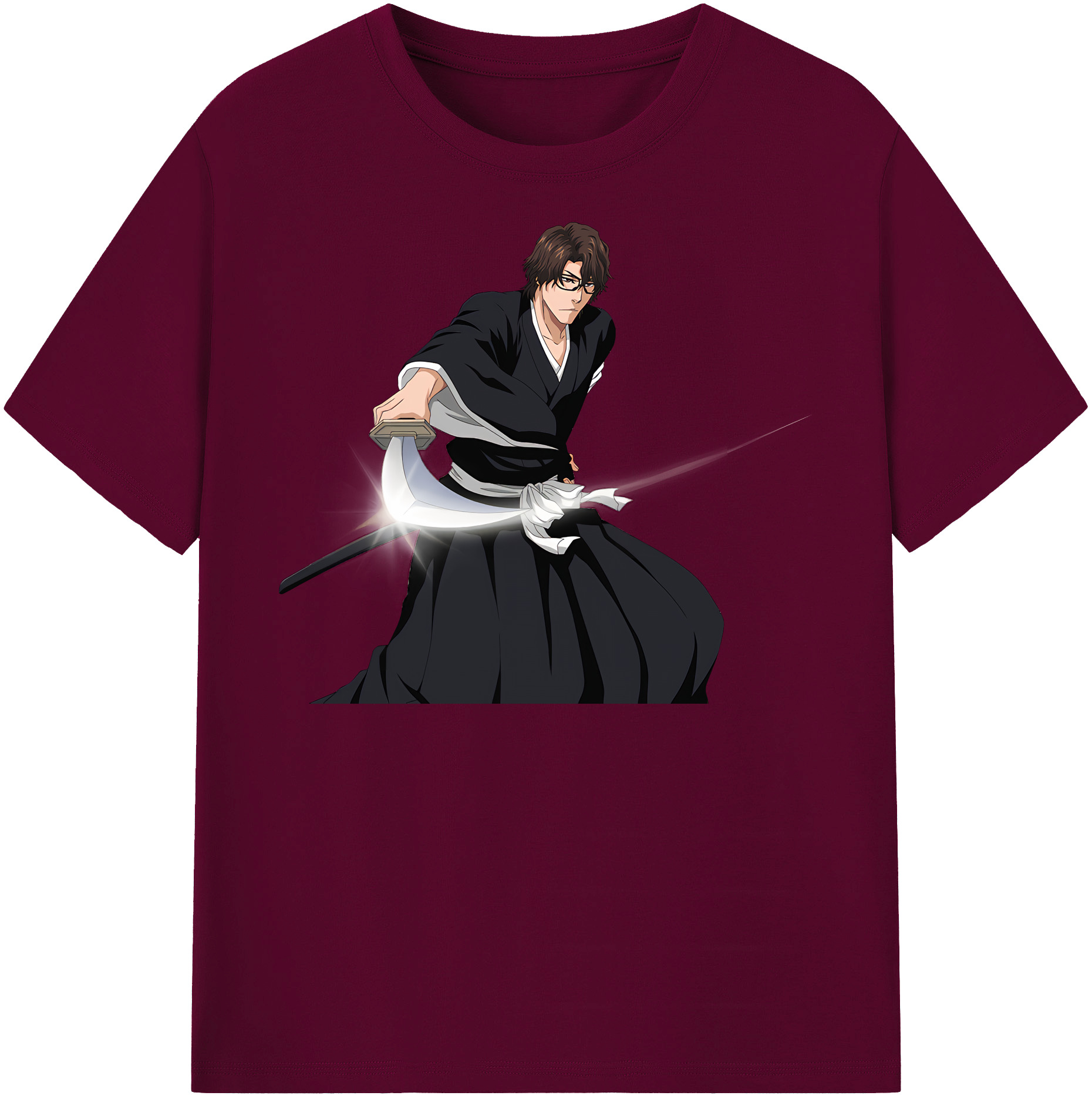 （画像用） ブリーチ 藍染 惣右介（あいぜん そうすけ） BLEACH Aizen Sousuke レディースカジュアルプリントTシャツ（綿100％）